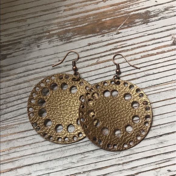 Hidden Grace. Handmade Faux Leather Earrings - Picture 1 of 1